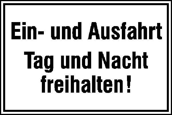 SafetyMarking 11.5591 Hinweisschild Ein- und Ausfahrt Tag und Nacht freihalten Aluminium (B x H) 300mm x 200mm 1St.