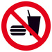 Verbotsschild Essen und Trinken verboten Folie selbstklebend (Ø) 200mm ISO 7010 1St.
