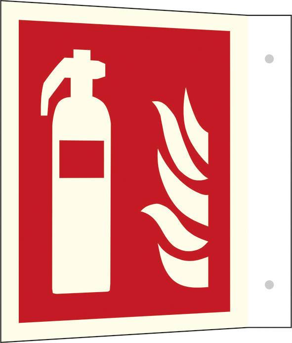 Brandschutzschild Feuerlöscher Aluminium (B x H) 200mm x 200mm ISO 7010 1St.