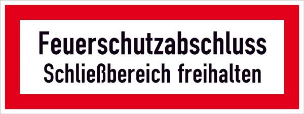 SafetyMarking 11.2863 Hinweisschild Feuerschutzabschluss Schließbereich freihalten Aluminium (B x H) 297mm x 105mm 1St.