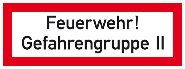 SafetyMarking 11.2642 Hinweisschild Feuerwehr! Gefahrengruppe II Aluminium (B x H) 297mm x 105mm 1St.