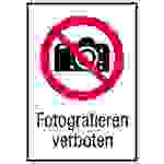 Verbotsschild Fotografieren verboten Aluminium (B x H) 131mm x 185mm ISO 7010 1St.