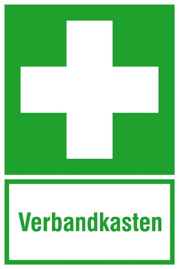 Vsafety Erste-Hilfe-Kasten Schild – Selbstklebend, 450x150 Mm, Grün, Nach ISO 7010