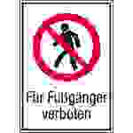 Verbotsschild Für Fußgänger verboten Aluminium (B x H) 262mm x 371mm ISO 7010 1St.