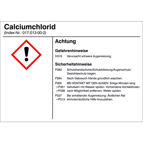 SafetyMarking 21.B1200.06 Gefahrstoffetikett G006 Calciumchlorid Folie selbstklebend (B x H) 105mm x 74mm 1St.