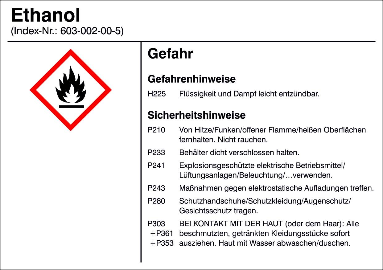 SafetyMarking 21.B1200.09 Gefahrstoffetikett G009 Ethanol Folie selbstklebend (B x H) 105mm x 74mm 1St.
