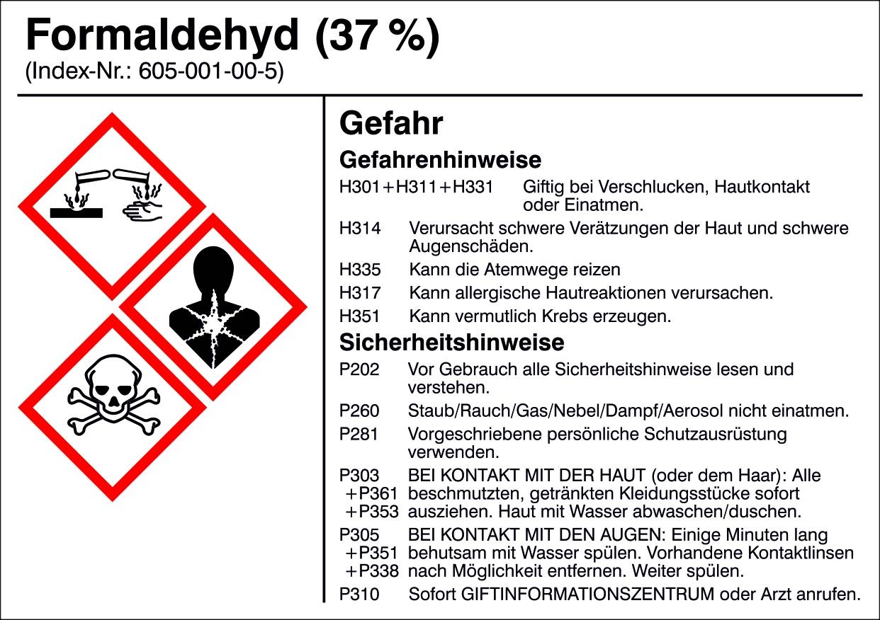 SafetyMarking 21.B1200.10 Gefahrstoffetikett G010 Formaldehyd Folie selbstklebend (B x H) 105mm x 74mm 1St.