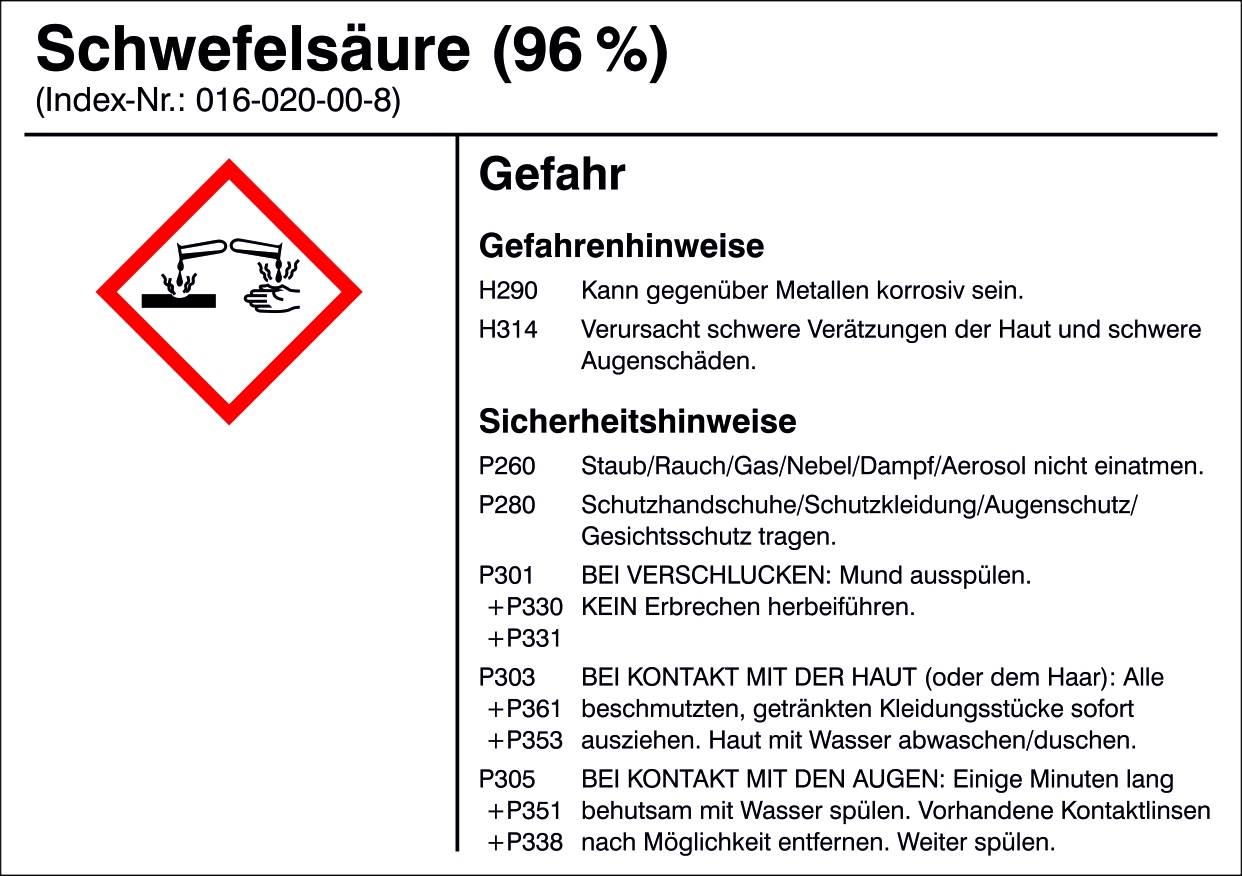 SafetyMarking 21.B1200.19 Gefahrstoffetikett G019 Schwefelsäure (96%) Folie selbstklebend (B x H) 105mm x 74mm 1St.