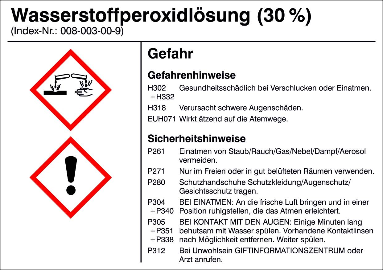 SafetyMarking 21.B1200.21 Gefahrstoffetikett G021 Wasserstoffperoxidlösung (30%) Folie selbstklebend (B x H) 105mm x 74mm 1St.