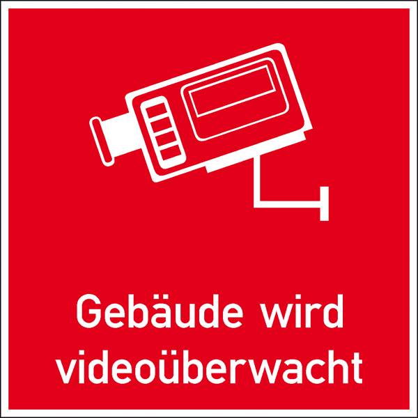 SafetyMarking 21.G5022 Hinweisschild Gebäude wird videoüberwacht Folie selbstklebend (B x H) 100mm x 100mm 1St.
