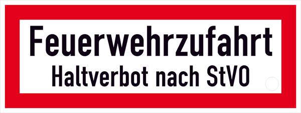 SafetyMarking 12.2651 Hinweisschild Feuerwehrzufahrt Haltverbot nach StVO Aluminium (B x H) 594mm x 210mm 1St.