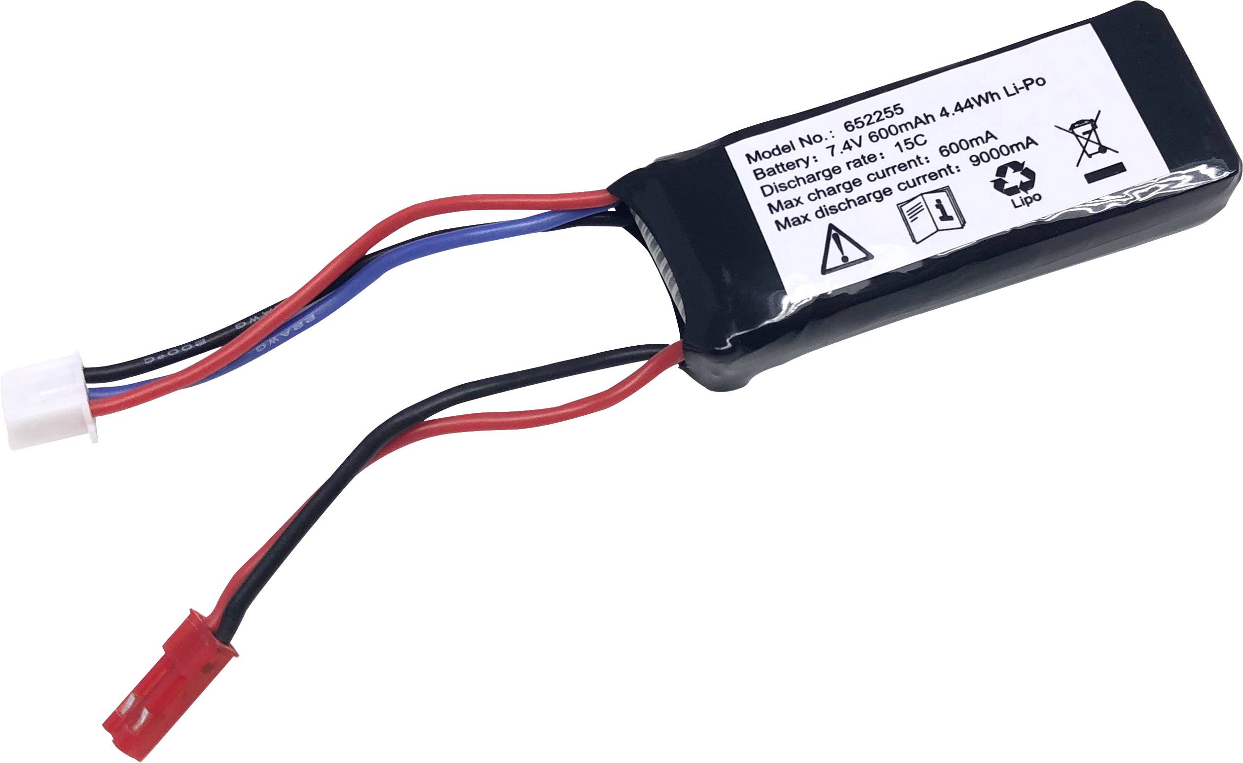 Reely Modellbau-Akkupack (LiPo) 7.4 V 600 mAh Zellen-Zahl: 2 15 C Softcase BEC-Buchse