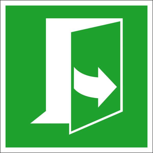 SafetyMarking Fluchtwegschild Folie Tür öffnet durch Ziehen auf der linken Seite 38.A2087 (B x H) 100mm x 100mm ISO 7010 1St.