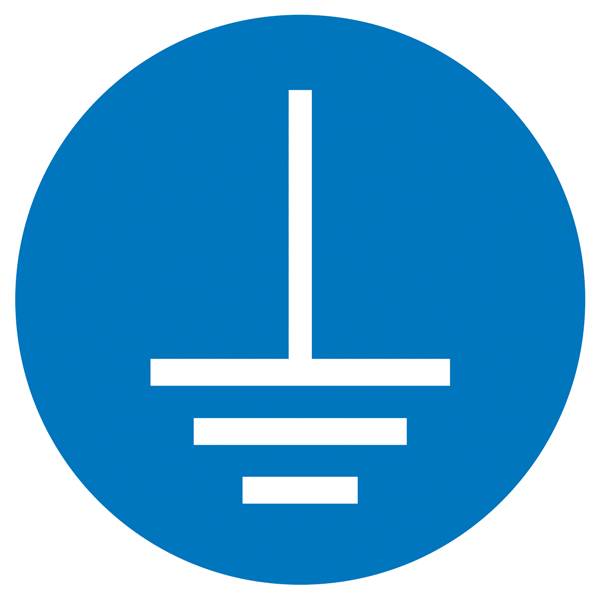 Gebotsschild Vor Benutzung erden Folie selbstklebend (Ø) 50mm ISO 7010 6St.