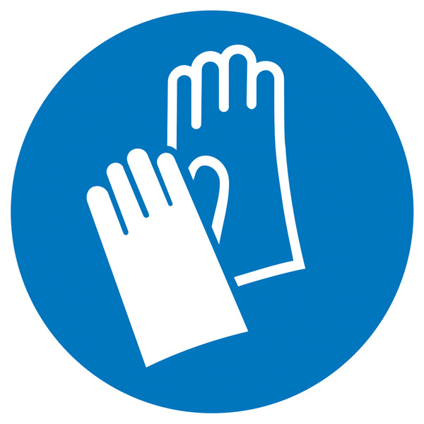 Gebotsschild Handschutz benutzen, Hygiene und Abstand Aluminium (Ø) 315mm ISO 7010 1St.