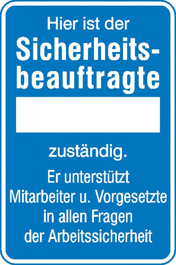 SafetyMarking 11.0728 Aushang Sicherheitsbeauftragte Aluminium (B x H) 200mm x 300mm 1St.