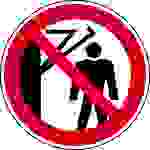 Verbotsschild Hinter den Schwenkarm treten verboten Folie selbstklebend (Ø) 100mm DIN 4844-2