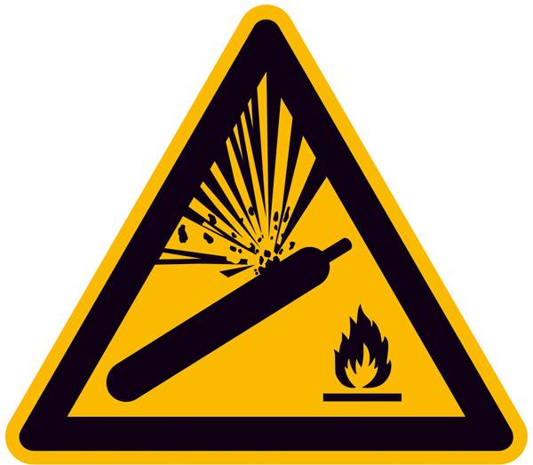 Warnschild Gasflasche Folie selbstklebend 315 mm ISO 7010 1 St.