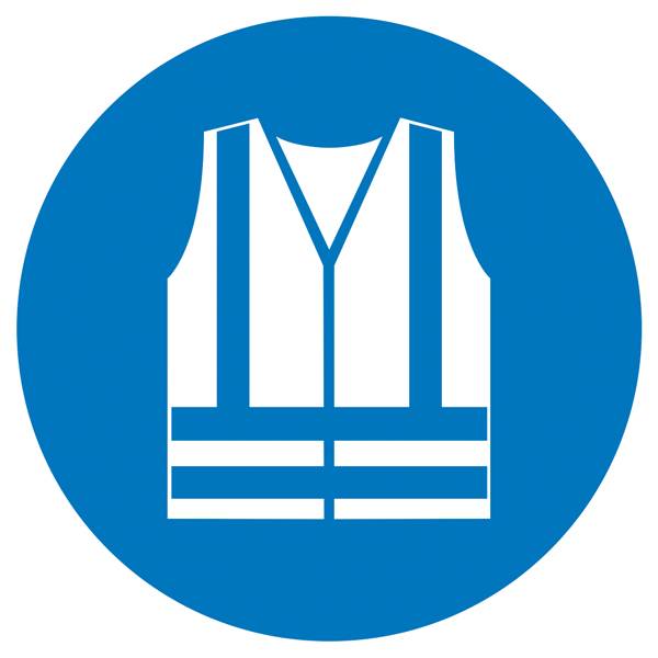 Gebotsschild Warnweste benutzen Folie selbstklebend (Ø) 100mm ISO 7010 1St.