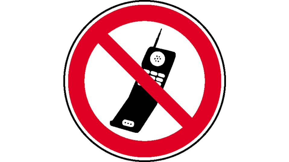 Verbotsschild Handy benutzen verboten Folie selbstklebend ...