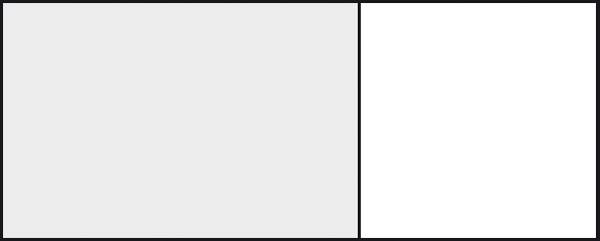 Quadratisches Tafelbild mit einer linken Hälfte in Hellgrau und einer rechten Hälfte in Weiß, getrennt durch eine dünne schwarze Linie.