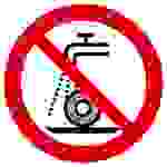 Verbotsschild Nicht zulässig für Nassschleifen Folie selbstklebend (Ø) 100mm ISO 7010