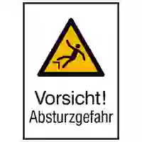 Warn-Kombischild Vorsicht! Absturzgefahr Aluminium (B x H) 52mm x 26mm ISO 7010 1St. Warn-Kombischild Vorsicht! Absturzgefahr Aluminium (B x H) 52mm x 26mm ISO 7010 1St.