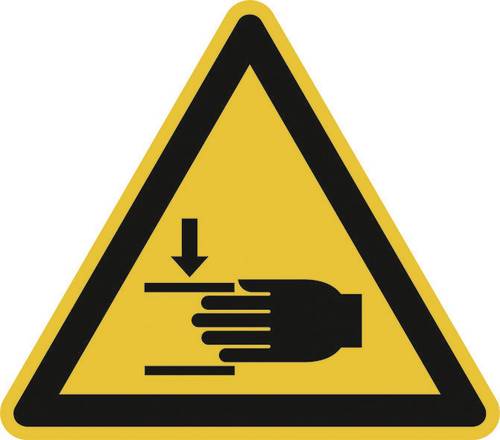 Warnschild Handverletzungsgefahr Folie selbstklebend 50 mm ISO 7010 10 St.