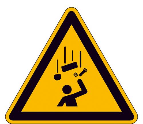 Warnschild Herabfallende Gegenstände Aluminium 200mm ISO 7010 1St.