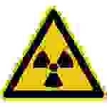 Warnschild Radioaktive Stoffe oder ionisierende Strahlung Folie selbstklebend 100mm ISO 7010 1St.