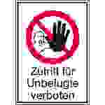 Verbotsschild Zutritt für Unbefugte verboten, Hygiene und Abstand Aluminium (B x H) 131mm x 185mm DIN 4844-2 1St.