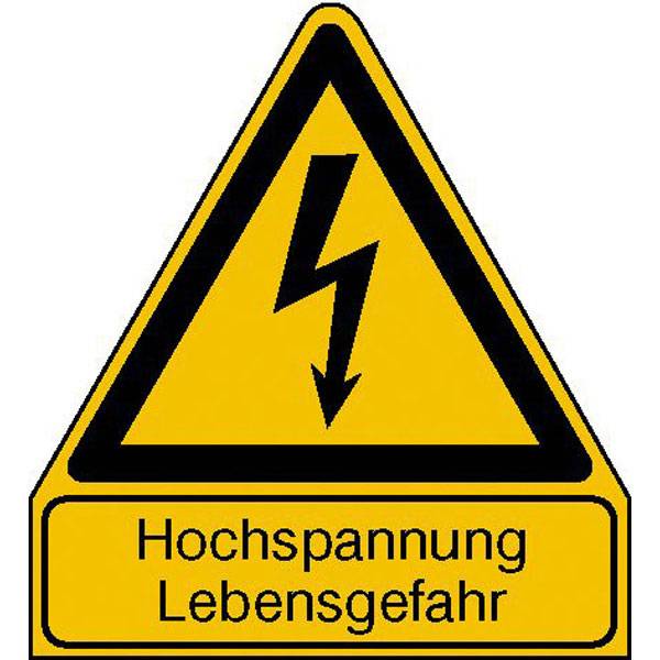 Warn-Kombischild Achtung Folie selbstklebend (B x H) 210 mm x 238 mm ISO 7010 1 St.