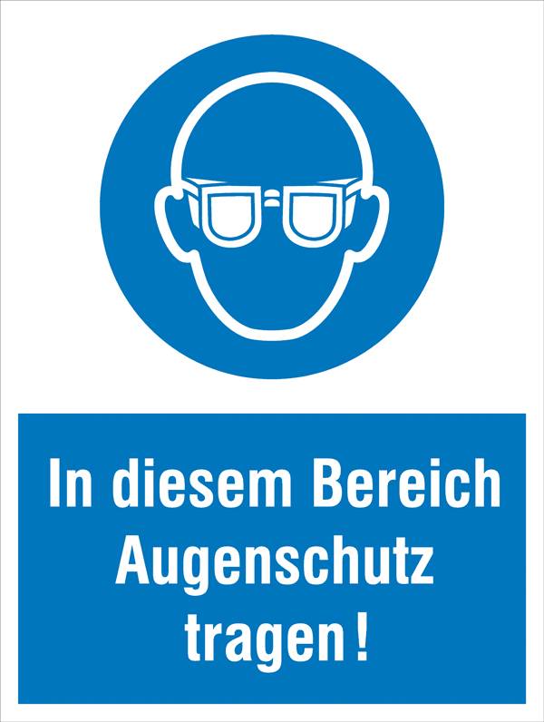 Gebotsschild Augenschutz benutzen, Hygiene und Abstand Kunststoff (B x H) 300mm x 400mm ISO 7010 1St.