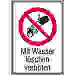 Verbotsschild Mit Wasser löschen verboten Aluminium (B x H) 210mm x 297mm ISO 7010 1St.