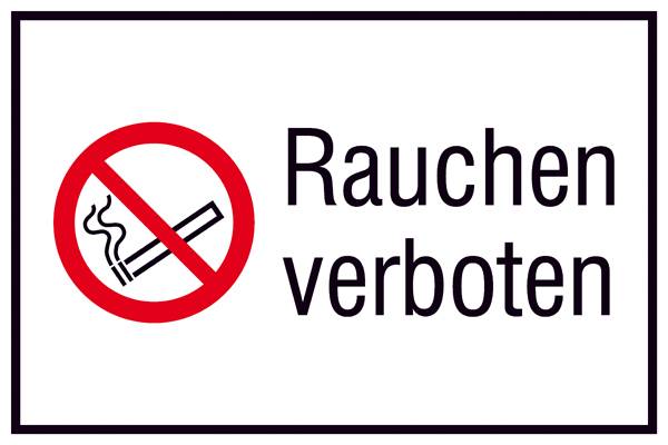 Verbotsschild Rauchen verboten Kunststoff (B x H) 400mm x 300mm ISO 7010 1St.