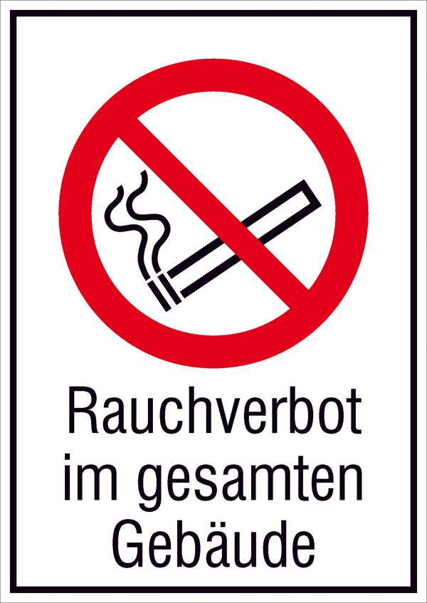 Verbotsschild Rauchverbot im gesamten Gebäude Kunststoff (B x H) 210mm x 297mm ISO 7010 1St.