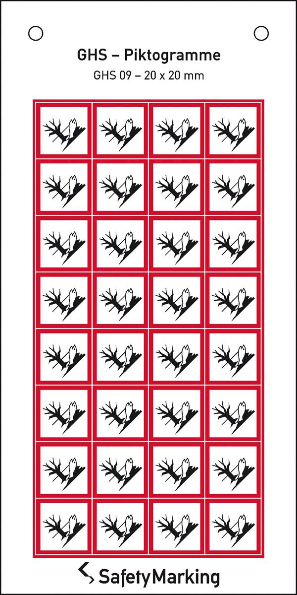 SafetyMarking 30.B1043 GHS-Gefahrenpiktogramm 09 Umwelt Folie selbstklebend (B x H) 20mm x 20mm 32St.