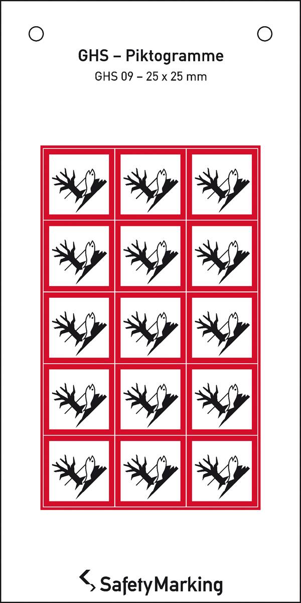 SafetyMarking 30.B1044 GHS-Gefahrenpiktogramm 09 Umwelt Folie selbstklebend (B x H) 25mm x 25mm 15St.