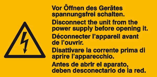 Warn-Kombischild Achtung Folie selbstklebend (B x H) 65mm x 32mm ISO 7010 6St.