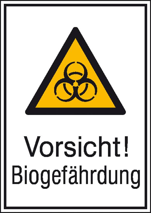 Warn-Kombischild Vorsicht! Biogefährdung Aluminium (B x H) 262mm x 371mm ISO 7010 1St.