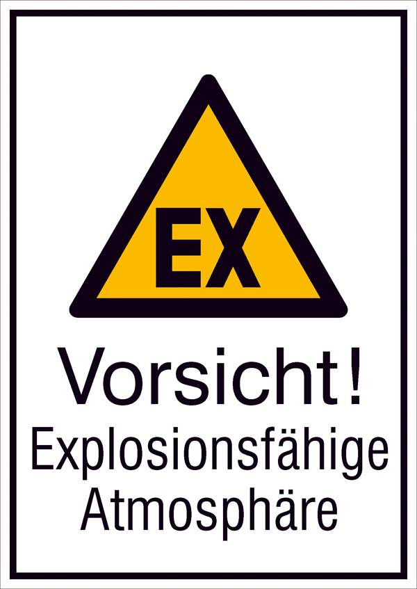 Warn-Kombischild Vorsicht! Explosionsfähige Atmosphäre Folie selbstklebend (B x H) 131mm x 185mm 1St.