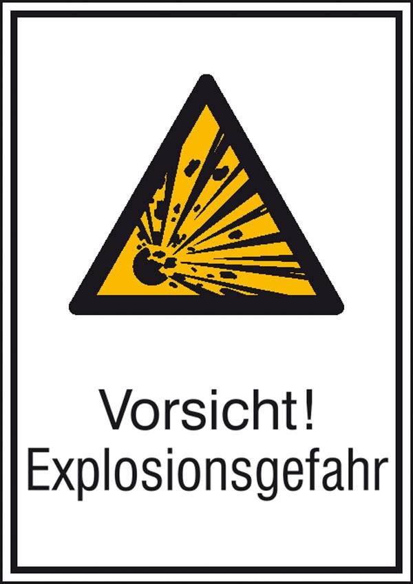Warn-Kombischild Vorsicht! Explosionsgefahr Aluminium (B x H) 131 mm x 185 mm ISO 7010 1 St.