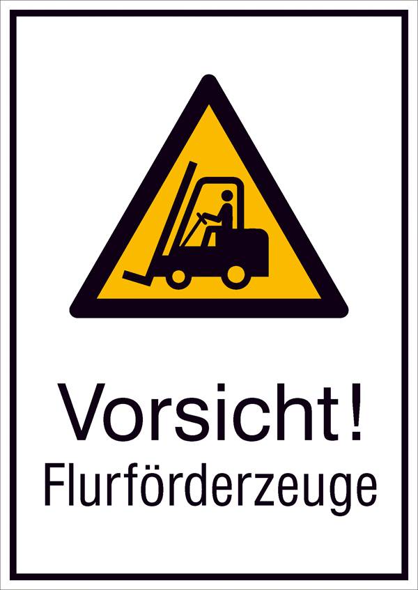 Warn-Kombischild Vorsicht! Flurförderfahrzeuge Aluminium (B x H) 520mm x 742mm ISO 7010 1St.