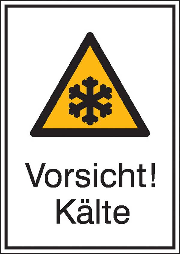Warn-Kombischild Vorsicht! Kälte Folie selbstklebend (B x H) 131mm x 185mm ISO 7010 1St.