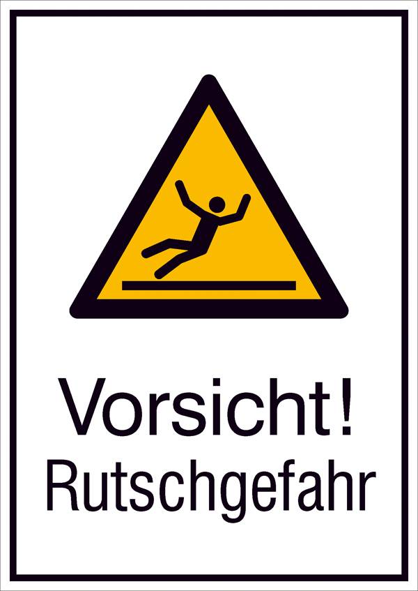 Warn-Kombischild Vorsicht! Rutschgefahr Aluminium (B x H) 262mm x 371mm ISO 7010 1St.