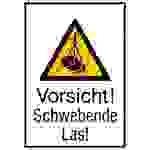 Warn-Kombischild Vorsicht! Schwebende Last Folie selbstklebend (B x H) 131mm x 185mm ISO 7010 1St.