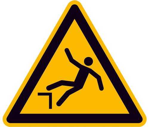 Warnschild Absturzgefahr Folie selbstklebend 100mm ISO 7010 1St.