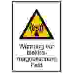 Warn-Kombischild Warnung vor elektromagnetischem Feld Aluminium (B x H) 262mm x 371mm ISO 7010 1St.