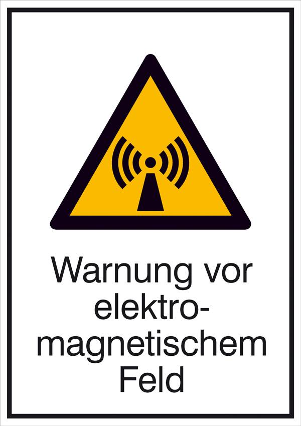 Warn-Kombischild Warnung vor elektromagnetischem Feld Aluminium (B x H) 262mm x 371mm ISO 7010 1St.