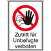 Verbotsschild Zutritt für Unbefugte verboten, Hygiene und Abstand Aluminium (B x H) 520mm x 742mm DIN 4844-2 1St.
